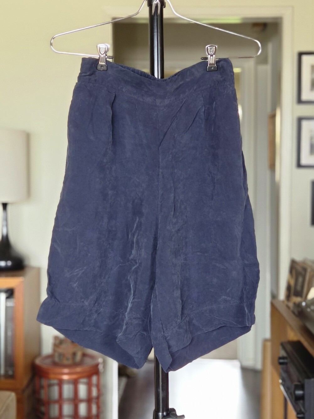 Anemos Long Black High-Waist Shorts